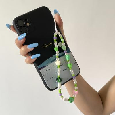 China Y2K Boho Handmade Phone Chain For Women Cell Decoration Jewelry Boho 2021 Summer Beaded Beautiful Jewelry Mobile Phone Chains Wholesale for sale