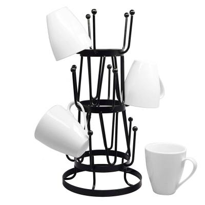 China 2021 Modern Home Kitchen Hexagon Wall Hanging Coffee Tea Geometric Cup Holder for sale