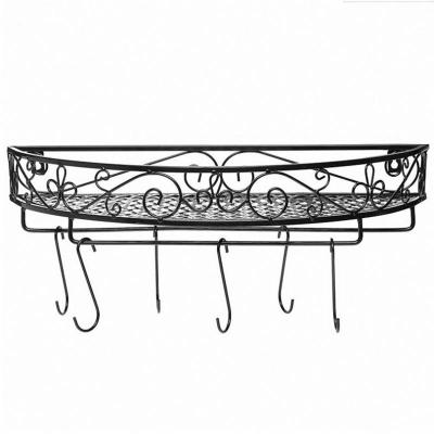 China Modern Iron Pipe Kitchen Shelf Pot Lid Shelf Kitchen Shelf Belt 10 Hooks for sale