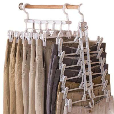 China Behind Doors/On Walls Space Saving Multi-Function Collapsible Storage Wardrobe Hanger Multi Layers Folding Plastic Organizer Clothes Hanger for sale