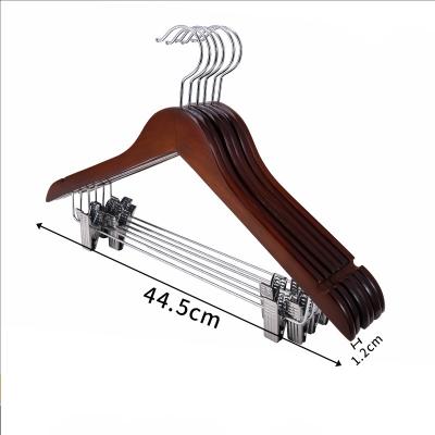 China Behind Doors/On Walls Fashion Top Premium Durable Space Saving Hangers With Wooden Metal Clip Hangers for sale