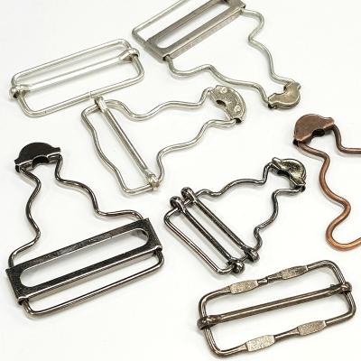 China Good quality apparel nickel free women men wire buckles for overall braces rim suspender belt for sale