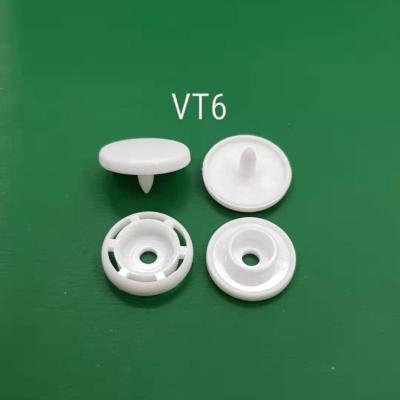 China Eco-friendly Dry Cleaning Button VT6 POM/PP White Plastic Snap Button for sale