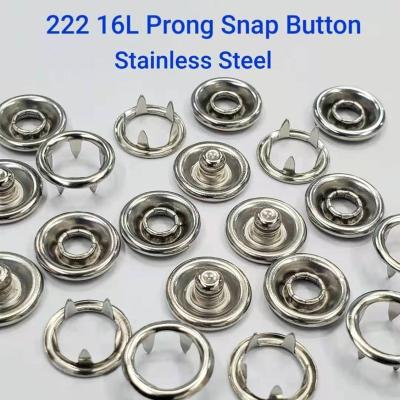 China #222 16L Four Part Stainless Steel Fork Ring Snap Cap Button Viable Metal Snap Buttons for sale