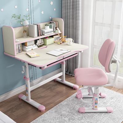 China Ergonomic Comfort Desk Tilting Panel High Quality Wholesale Height Furniture Adjustable Ergonomic Study Desk With Shelf Kids for sale