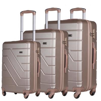 China OEM & ODM Black Shell ABS Rose Gold Hard Sliver Luggage for sale