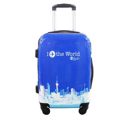 China Fly World Design ABS Hard PC Trolley Shell Case Travel Bag and Luggage Set Standard Size Luggage for sale