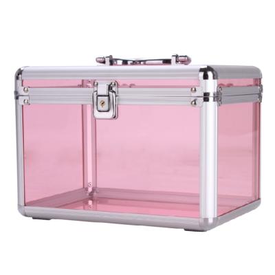 China NATIONAL Transparent Pink Acrylic Beauty Case Set for sale