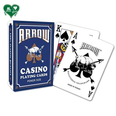 China Arrow Plastic Casino Plastic Playing Cards - Standard Index (Blue) for sale