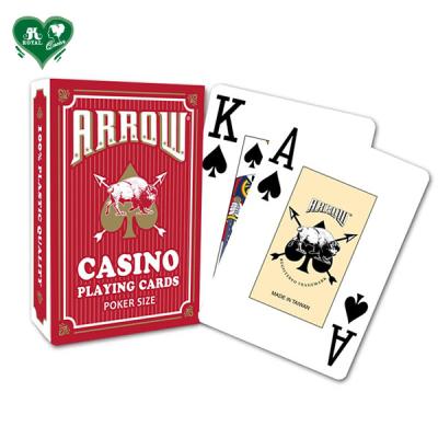 China Plastic Arrow Casino Plastic Playing Cards - Jumbo Index (Red) for sale