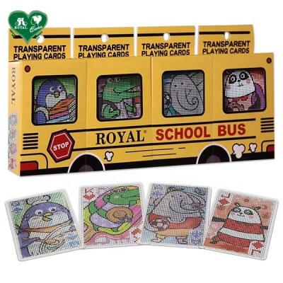 China Plastic Animal School Clear Playing Cards - School Bus Set for sale