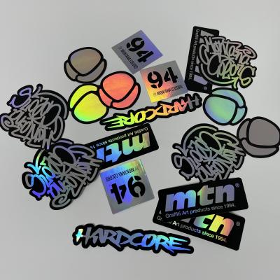 China Custom Sticker Holographic Printing Die Cut Stickers Class Anime Holographic Vinyl Laser Waterproof Anime Cartoon Reflective Stickers for sale