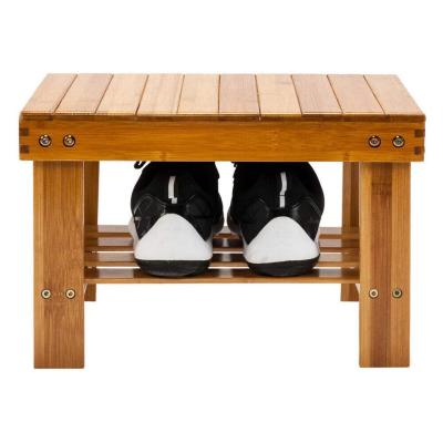 China Modern Bamboo Bench Bamboo Seat Bamboo Chair with 2 Layers for Storage Racks and Racks Shoes for sale