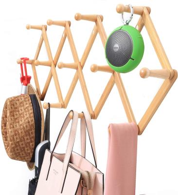 China Sustainable Wall Mounted Expandable Coat Rack Hanger with 13 Hooks, Accordion Environmental Friendly Design, Used for Hanging Clothes, Hats, Accessories for sale