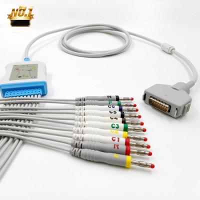 China TPU compatible new product T5 T8 12Pi compatible mindray ekg cable 3 lead ecg one piece cable for sale