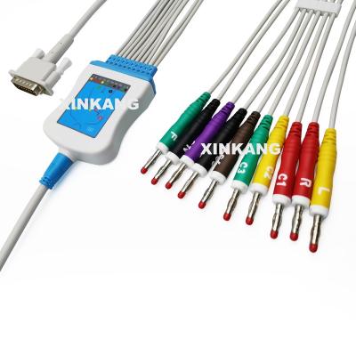 China Fixed TPU ECG cable one piece cable 10 lead ekg cable for HP for sale