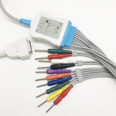 China Hot Selling TPU Compatible GE 12Lead ECG Cable /EKG Cable Banana 4.0 One-piece IEC For GE MAC500,MAC1100,MAC1200 for sale