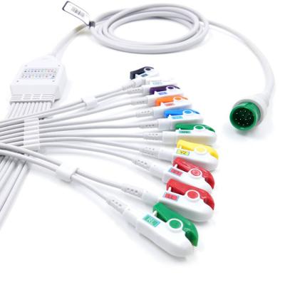 China HOT Selling TPU ekg banana clip cable 10 lead ecg cable ekg ekg cable for HwaTime for sale