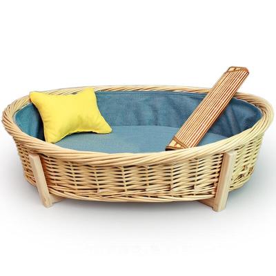 China Comfortable Dog Cat Hut House Pets Basket Four Seasons Cat Dog House Washable Modern Pet Bed Breathable Rattan for sale