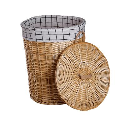 China Viable Dirty Basket Toy Bucket Household Bathroom Storage Clothes Laundry Basket Rattan for sale