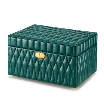 China European Recycable Luxury Leather Jewelry Box Style Large Capacity Lock Wedding Gift Box Jewelry Storage Box for sale