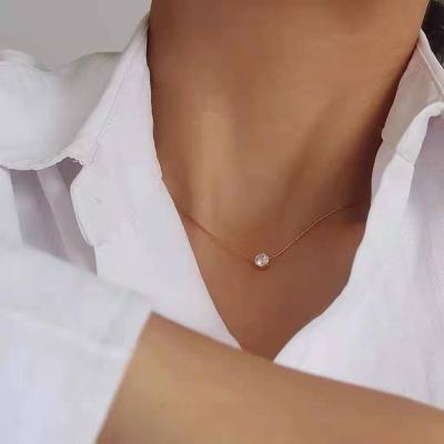 China Female Jewelry Set Sex Clacivle Necklace Chain 18k Gold Plated High Grace Zircon Pendant Necklace Jewelry for sale