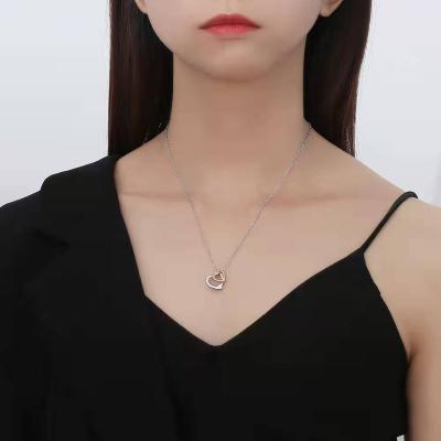 China Gold Europe and America Zircon Heart Necklace Pendant Wedding America Women's Necklace Chain Pendant Necklaces Party Trans-European Gift for sale