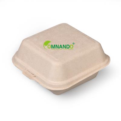 China Disposable Eco-friendly Bagasse Food Container Food Clamshell 100% Compostable Camping Boxes for sale