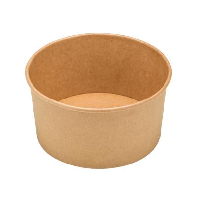 China Disposable Disposable Salad Bowl Noodle Salad Bowl Wooden Packaging Paper Box With Lid for sale