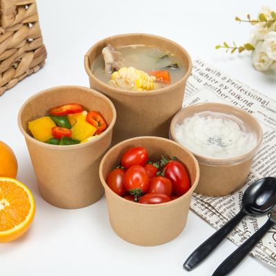 China Eco-Friendly Disposable Tableware Box Paper Packaging Biodegradable Disposable Soup Bowl for sale