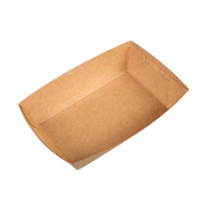 China Disposable Disposable Kraft Paper Box Eco - Friendly No Cover Corrugated Paper Pack Fried Chicken French Fries Box for sale