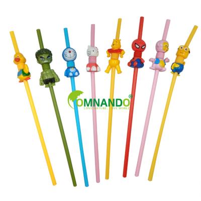 China Modern Disposable Animal Straw PP Straw Cartoon Kids Plastic Drinking Straw for sale