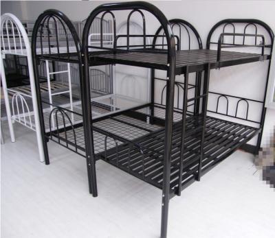 China 2021 contemporary high quality black school use bunk bed stainless steel metal bedroom made in China for sale