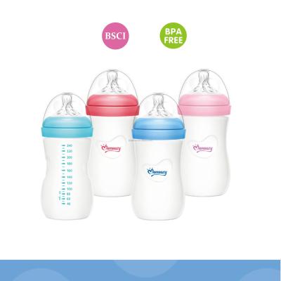 China BPA Free Wide Neck Baby Glass Baby Bottle 8OZ/240ML for sale