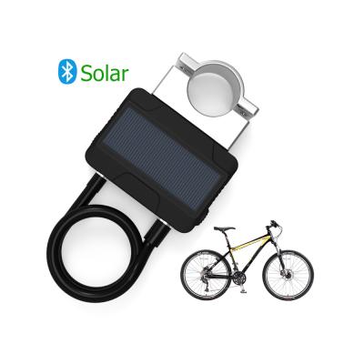 China Personal Use/Share Project Omni Radio USB Charging Rental Project Personal Bicycle Chain Bluetooths Solar Panel Blue Tooth Unlock Bike Smart Cable Lock for sale