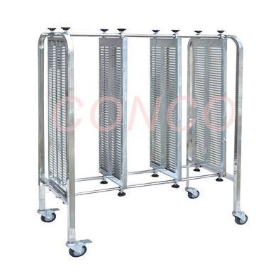 China Storage CONCO ESD Circulation PCB Stainless Steel Trolley with Four Wheel Flat Cart for sale