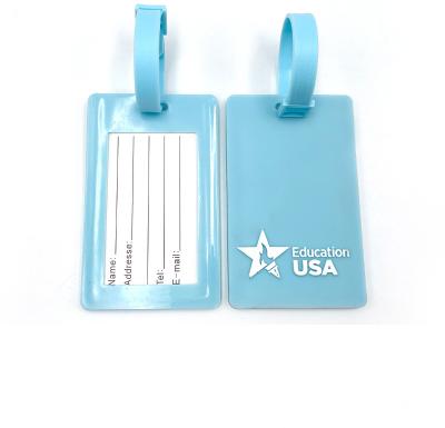 China Custom Colorful 3D Luggage Soft Tags Handbag Tags Letter Mark PVC Soft Tags Engraved OEM Bag Tag for sale