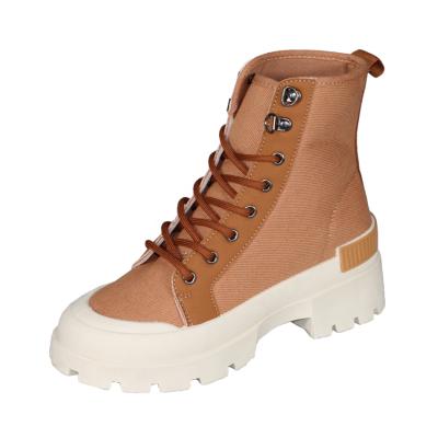 China Custom Women's Breathable Breathable Canvas Shoes Deep Bottom High Top Outdoor Walking Boots Ladies Casual Shoes for sale