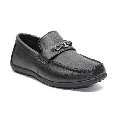 China Light Weight Black Designer Kids Shoes Leather Flat Shoes for sale