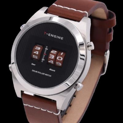 China Best of Water Resistant Branded Stainless Steel Case Genuine Leather Band Automatic Movement Sports Watches for sale