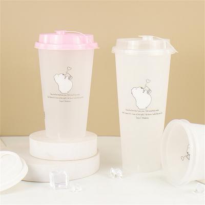 China Factory direct wholesale 98 gauge clear pp 20 disposable eco friendly 16 12 9 oz bubble tea disposable plastic milktea cups with dome lid for sale