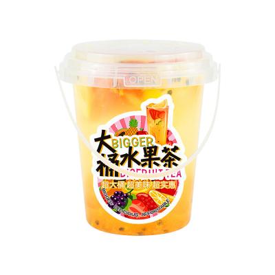 China Wholesale 32 Ounce 1000 Ml Disposable Eco Friendly Plastic Drinkware Fresh Cater Fruit Clear Container Pails Bucket Cups With Handle Lid for sale