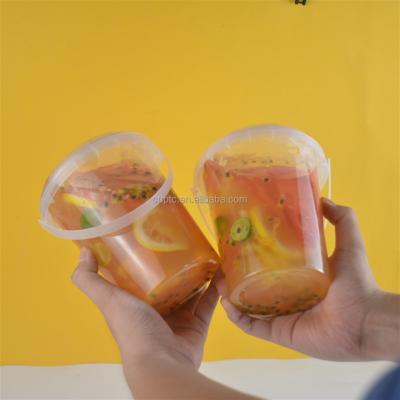 China 10oz 12oz 16oz 350ml 500ml 700ml Disposable Wholesale Eco-Friendly Disposable Clear Wide Mouth PP Customized Plastic PET Cup Plastic Cups for sale