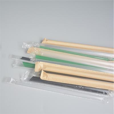 China Disposable eco-friendly custom package printed disposable straight plastic picnic pp boba bubble tea drinking straws plastic tip for sale