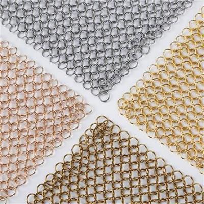 China Hotel Stainless Steel Ring Mesh Curtain Decorative Chain Mail Mesh for sale