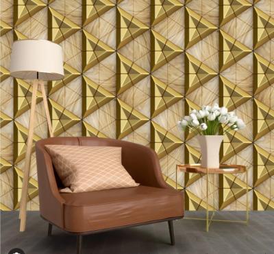 China Glossy Finish Metallic Wall Covering Geometric Pattern 2mm Thickness for sale