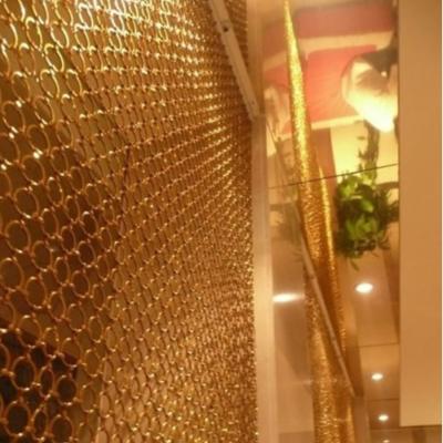 China Polished Electroplated Metal Ring Mesh For Decorative Application for sale