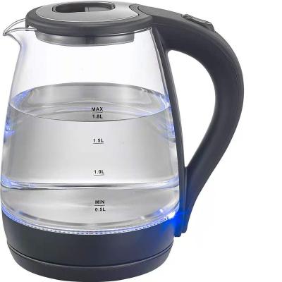 China 360 Degree Rotating Base 1.8 Liter 1500 Watt Glass Tea Kettle With Single Controller for sale