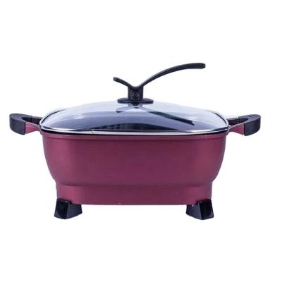 China Hotel 8.5 Inch 1200 Watt Nonstick Coating Electric Small Saucepan With 5 Speed ​​Thermostat for sale