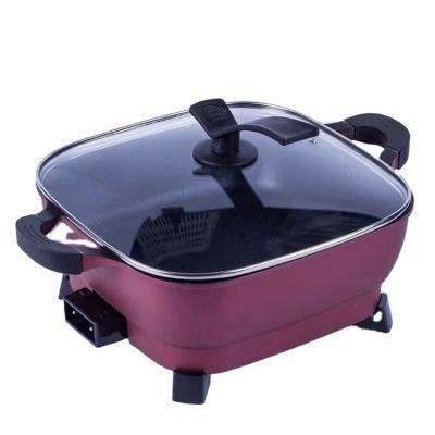 China Hotel 20 cm high quality 1200 watt non-stick coating mini electric saucepan with thermostat for sale